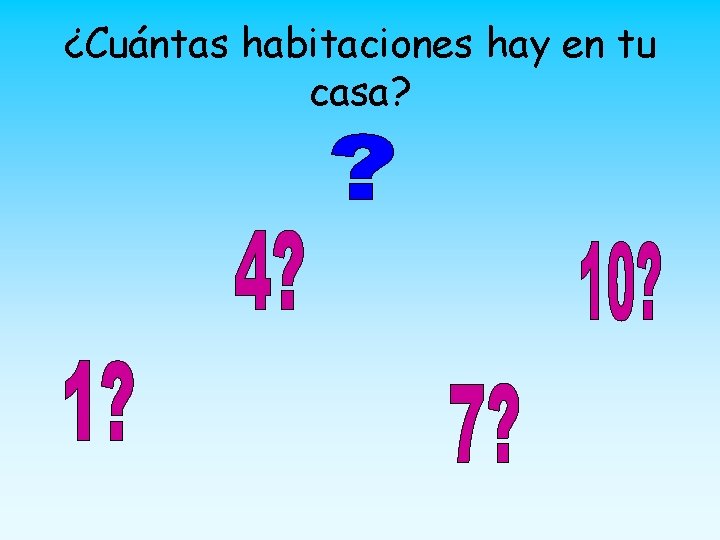 ¿Cuántas habitaciones hay en tu casa? 