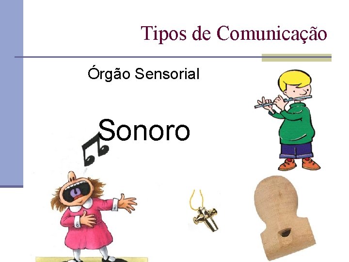 Tipos de Comunicação Órgão Sensorial Sonoro 