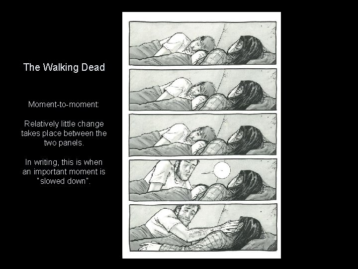 The Walking Dead Moment-to-moment: Relatively little change takes place between the two panels. In