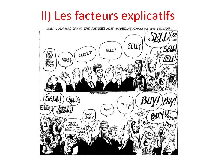 II) Les facteurs explicatifs 