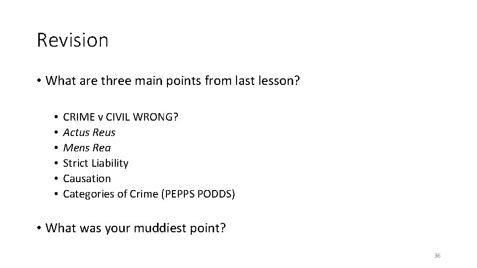 Revision • What are three main points from last lesson? • • • CRIME Revision • What are three main points from last lesson? • • • CRIME