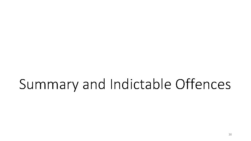 Summary and Indictable Offences 38 Summary and Indictable Offences 38