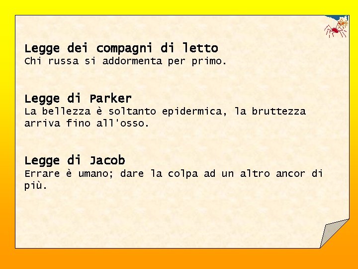 Legge dei compagni di letto Chi russa si addormenta per primo. Legge di Parker