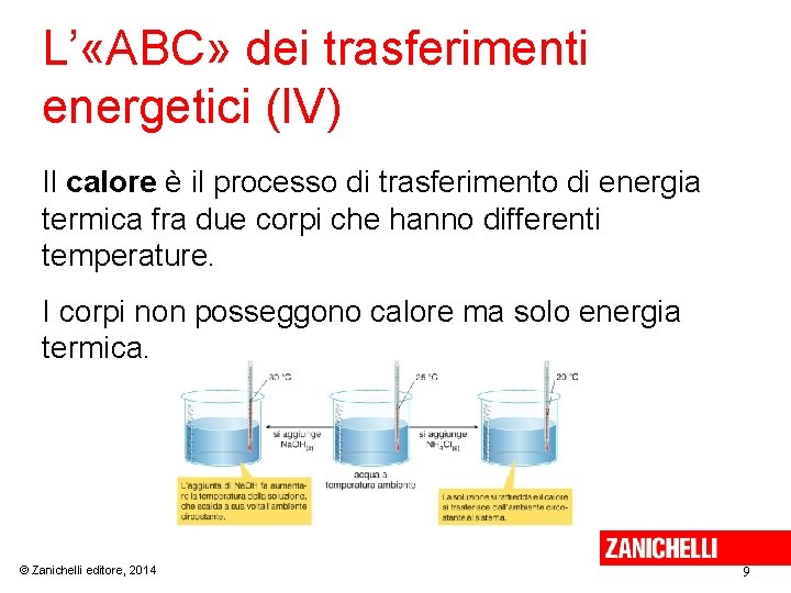 L’ «ABC» dei trasferimenti energetici (IV) Il calore è il processo di trasferimento di