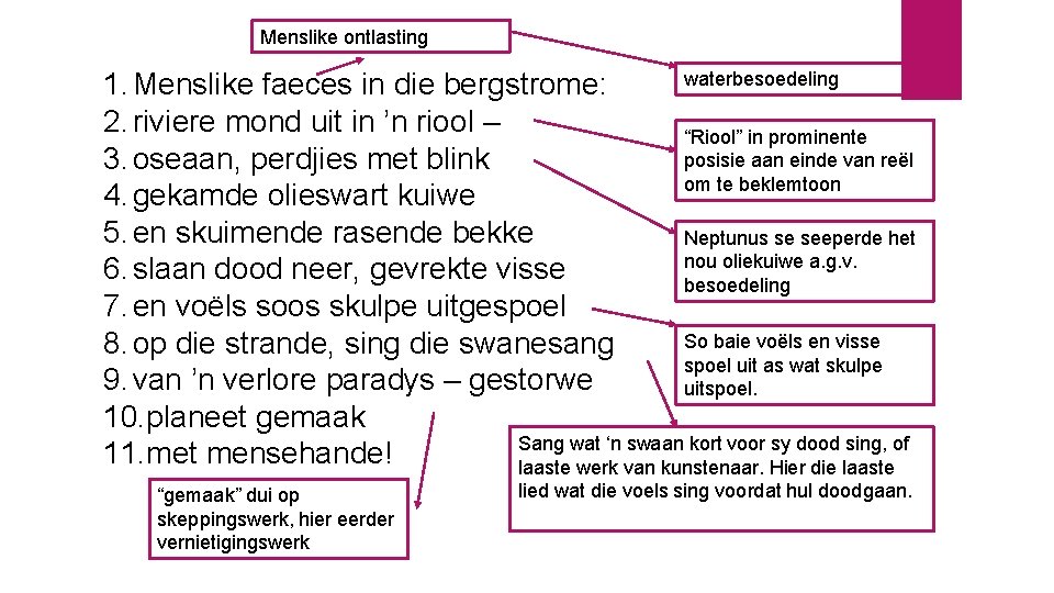 Menslike ontlasting waterbesoedeling 1. Menslike faeces in die bergstrome: 2. riviere mond uit in