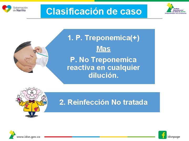 Clasificación de caso 1. P. Treponemica(+) Mas P. No Treponemica reactiva en cualquier dilución.