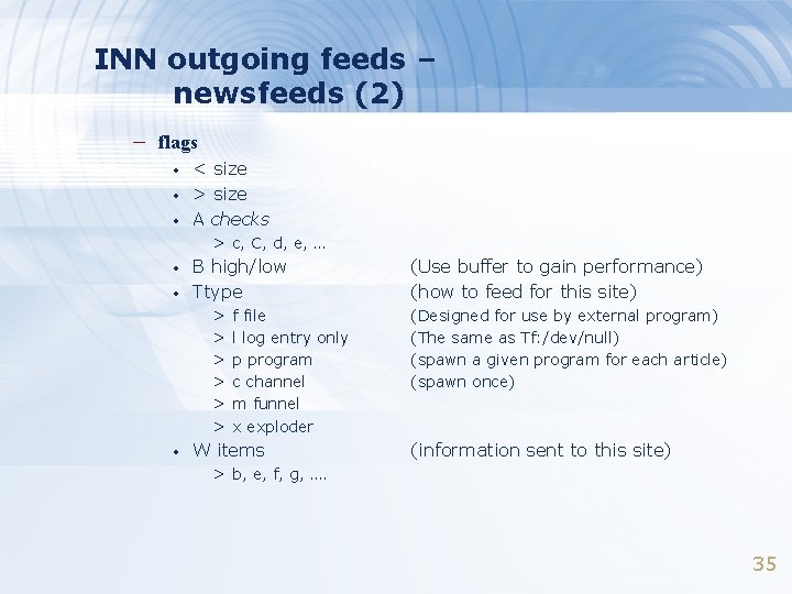 INN outgoing feeds – newsfeeds (2) – flags • • • < size >