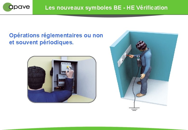 Les nouveaux symboles BE - HE Vérification Opérations réglementaires ou non et souvent périodiques.