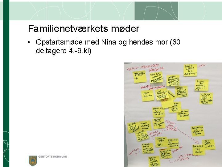 Familienetværkets møder • Opstartsmøde med Nina og hendes mor (60 deltagere 4. -9. kl)