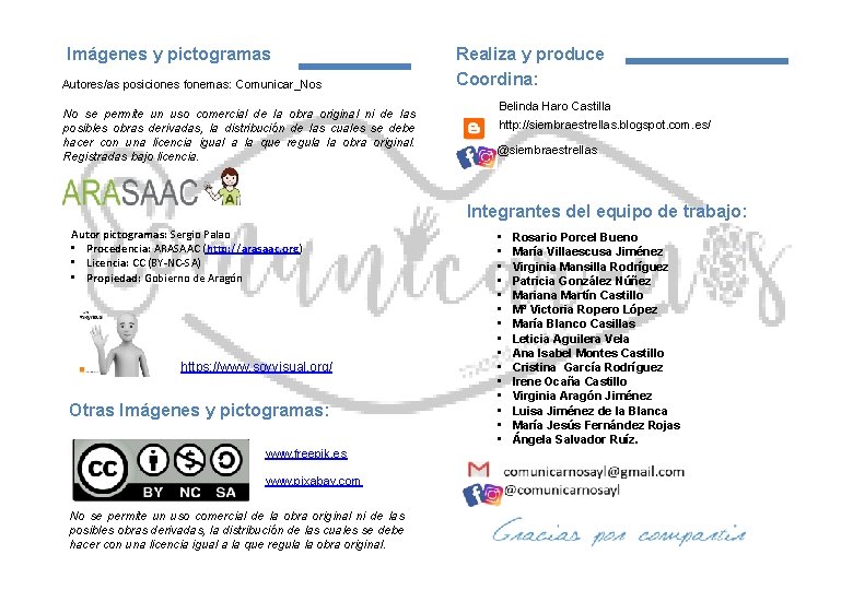 Imágenes y pictogramas Autores/as posiciones fonemas: Comunicar_Nos No se permite un uso comercial de