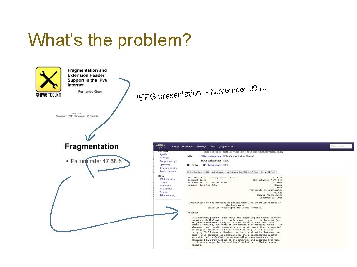 What’s the problem? ber 2013 tion – Novem ta n e s re p