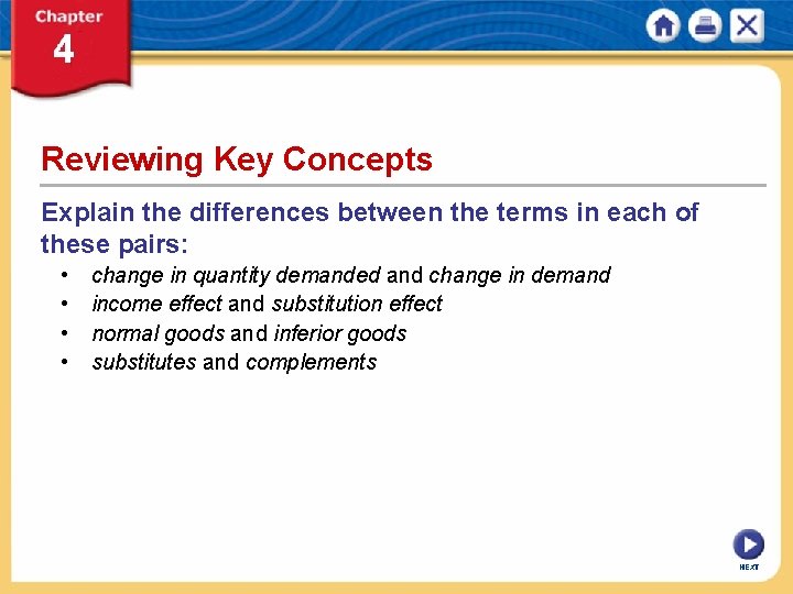 Reviewing Key Concepts Explain the differences between the terms in each of these pairs: