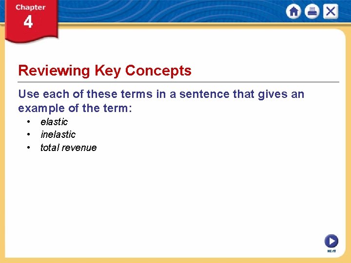 Reviewing Key Concepts Use each of these terms in a sentence that gives an