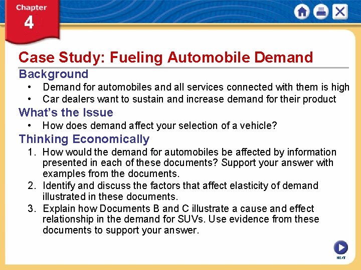 Case Study: Fueling Automobile Demand Background • • Demand for automobiles and all services