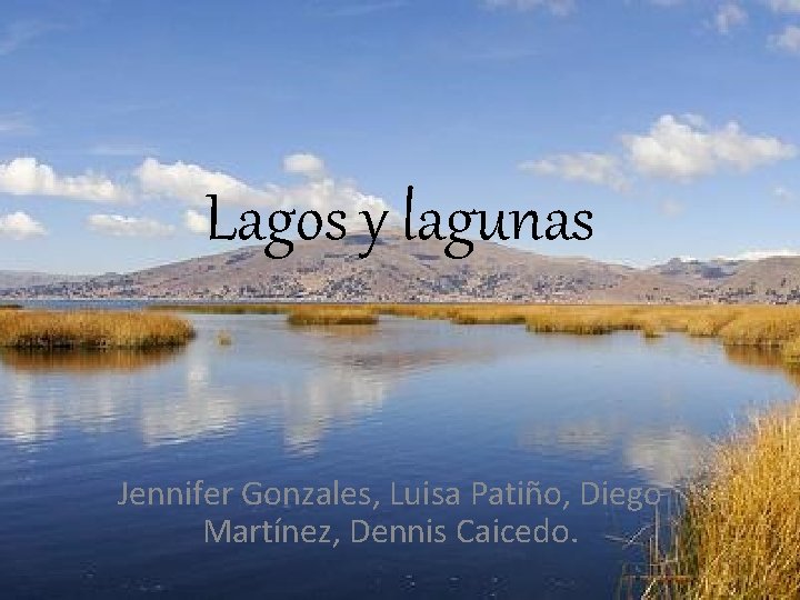 Lagos y lagunas Jennifer Gonzales, Luisa Patiño, Diego Martínez, Dennis Caicedo. 