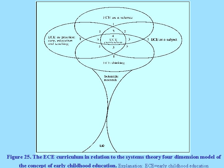 Figure 25. The ECE curriculum in relation to the systems theory four dimension model