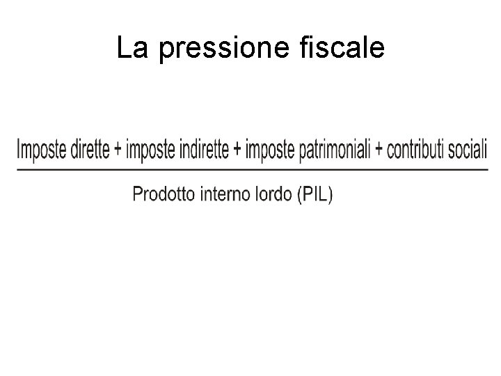 La pressione fiscale 