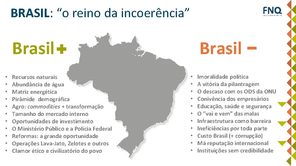 BRASIL: “o reino da incoerência” Brasil • • • Recursos naturais Abundância de água