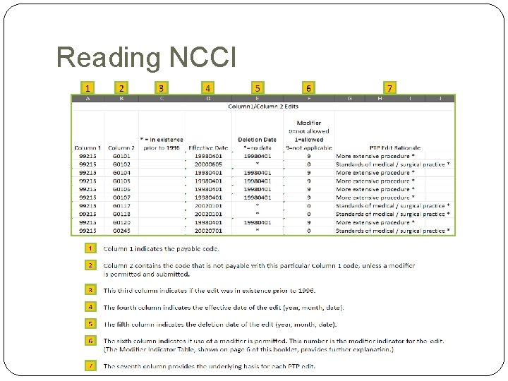 Reading NCCI Reading NCCI