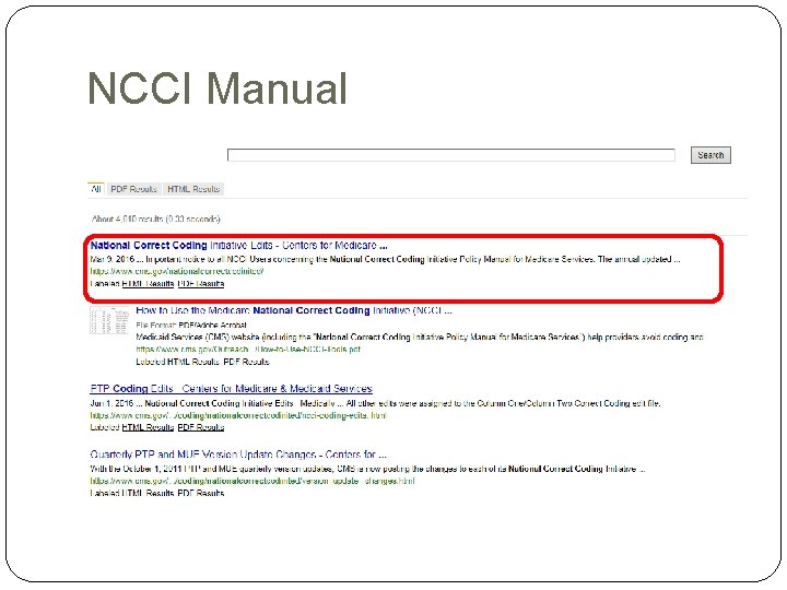 NCCI Manual NCCI Manual
