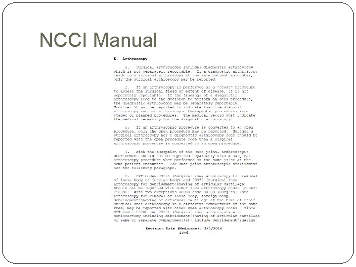 NCCI Manual NCCI Manual