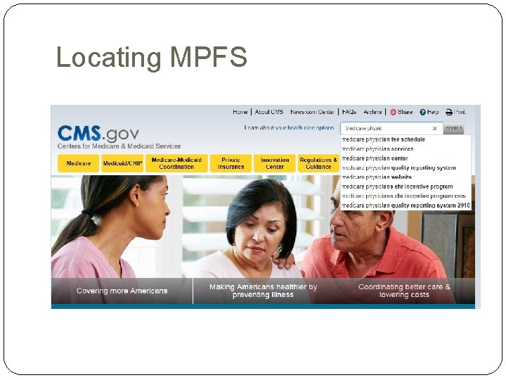 Locating MPFS Locating MPFS