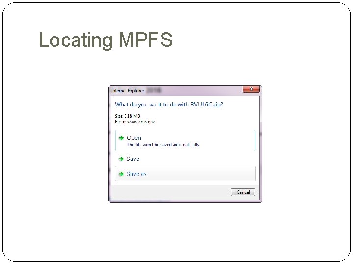 Locating MPFS Locating MPFS