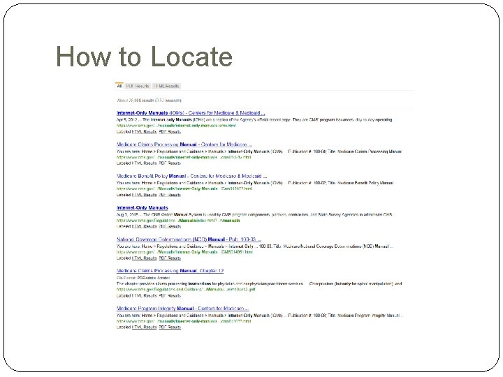 How to Locate How to Locate