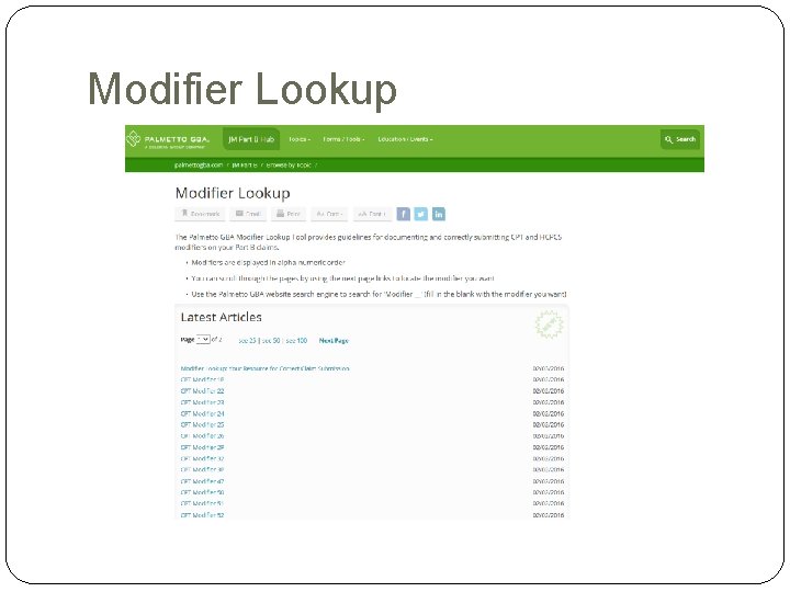 Modifier Lookup Modifier Lookup