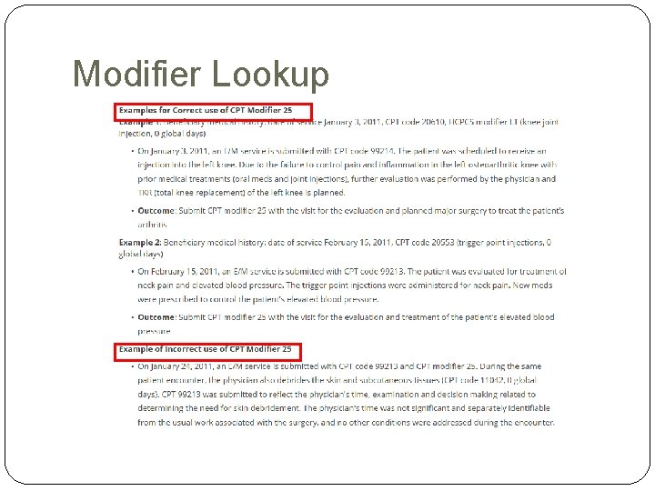 Modifier Lookup Modifier Lookup