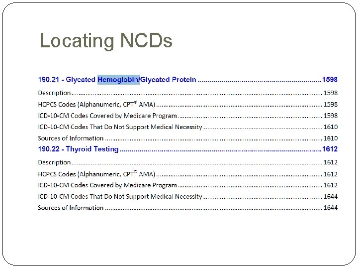 Locating NCDs Locating NCDs