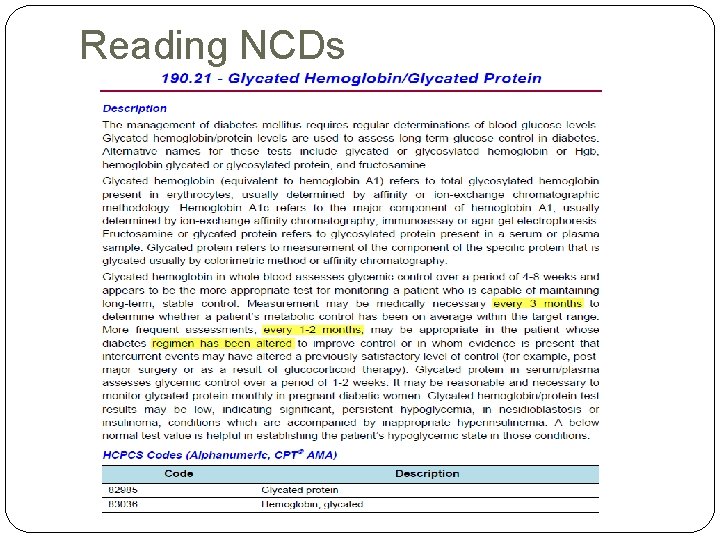 Reading NCDs Reading NCDs