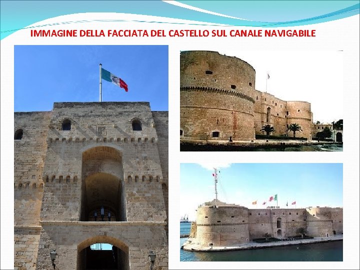 IMMAGINE DELLA FACCIATA DEL CASTELLO SUL CANALE NAVIGABILE 