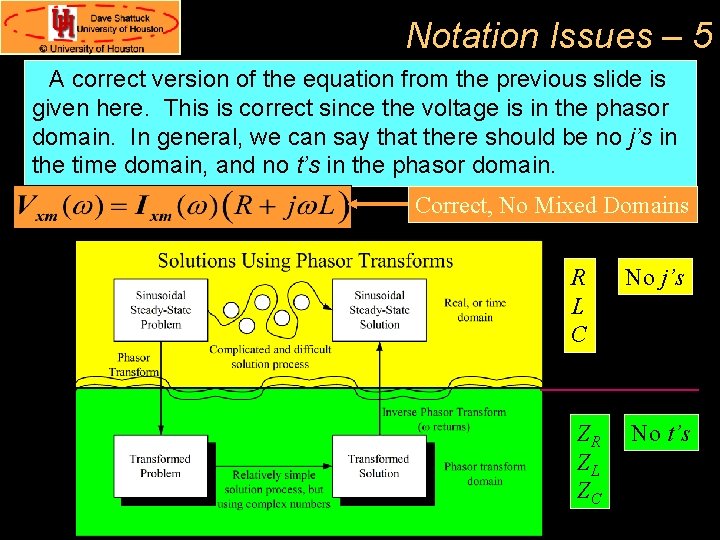 Notation Issues – 5 A correct version of the equation from the previous slide Notation Issues – 5 A correct version of the equation from the previous slide