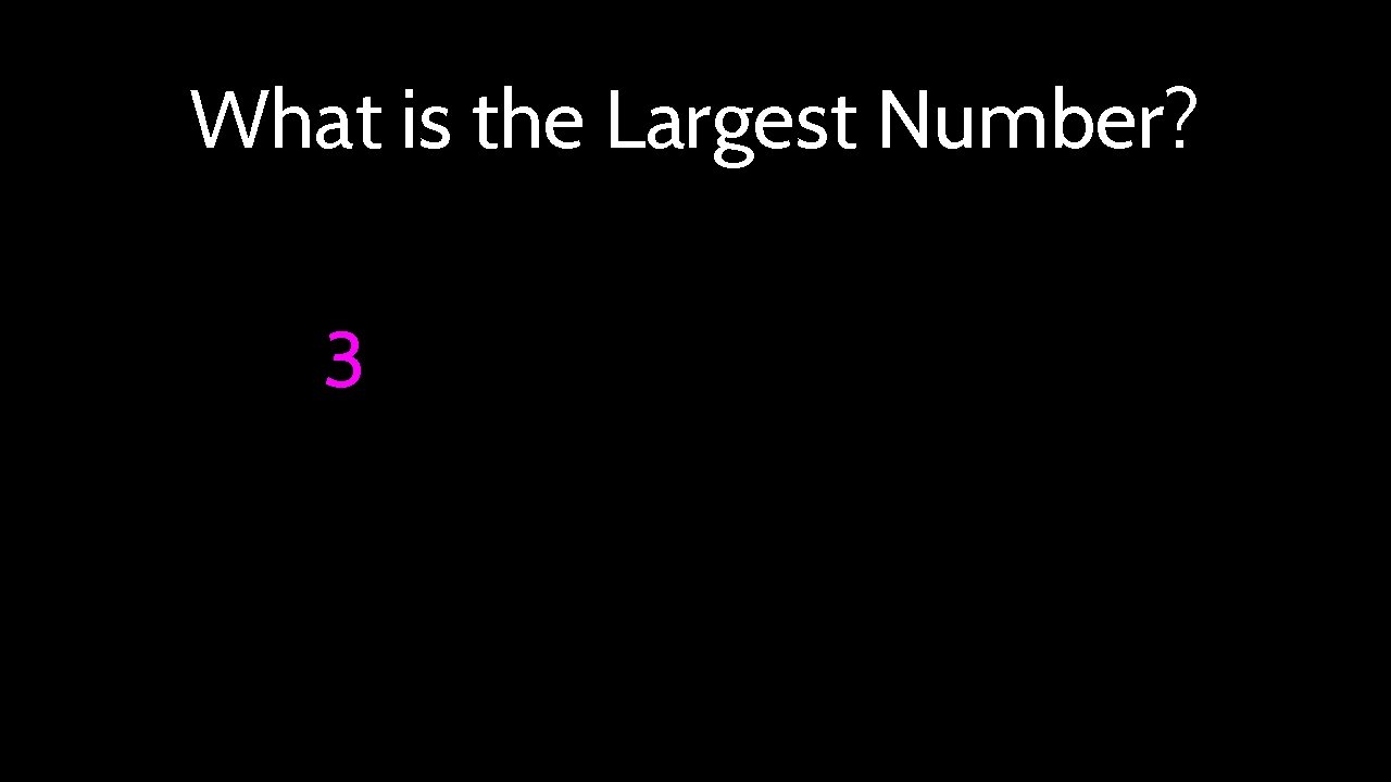 What is the Largest Number? 3 