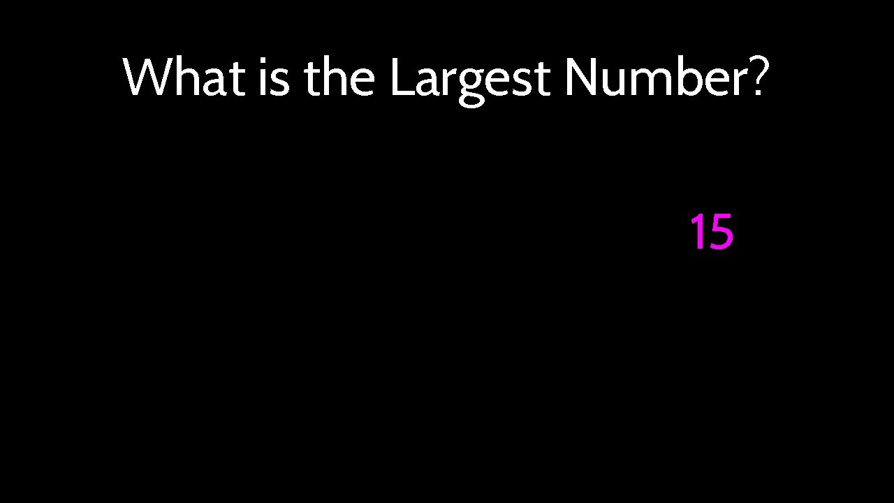 What is the Largest Number? 15 