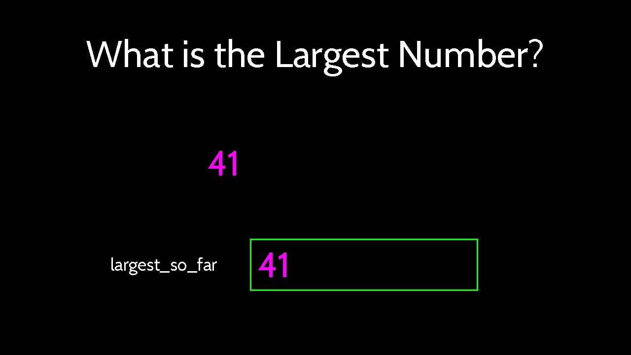 What is the Largest Number? 41 largest_so_far 41 