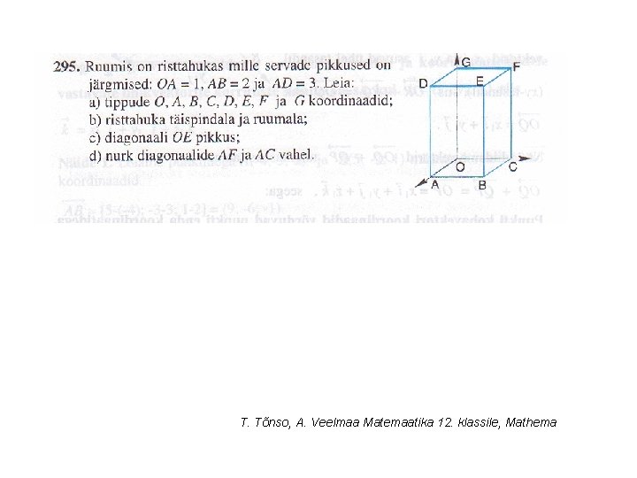 T. Tõnso, A. Veelmaa Matemaatika 12. klassile, Mathema 