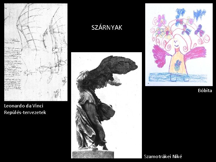 SZÁRNYAK Bóbita Leonardo da Vinci Repülés-tervezetek Szamotrákei Niké 