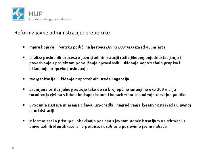 Reforma javne administracije: preporuke § mjere koje će Hrvatsku podići na ljestvici Doing Business