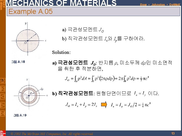 Third Edition MECHANICS OF MATERIALS Beer • Johnston • De. Wolf Example A. 05