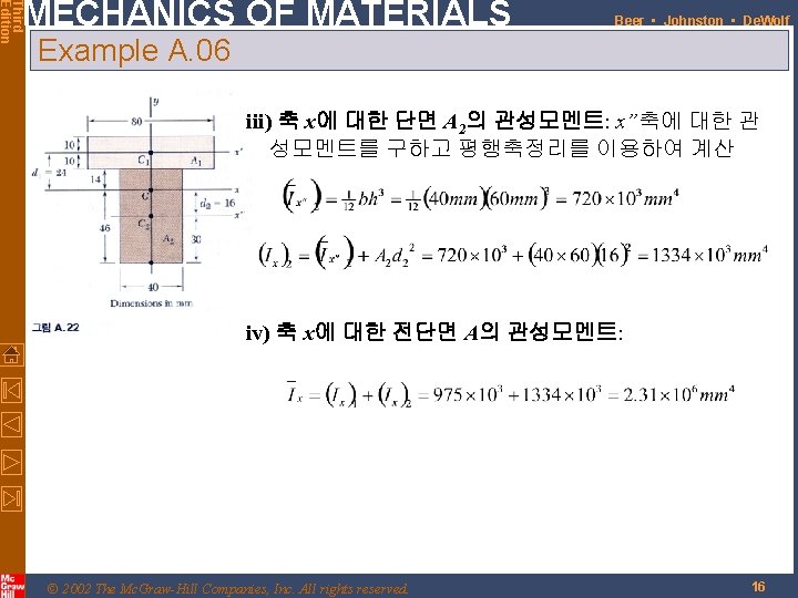 Third Edition MECHANICS OF MATERIALS Beer • Johnston • De. Wolf Example A. 06