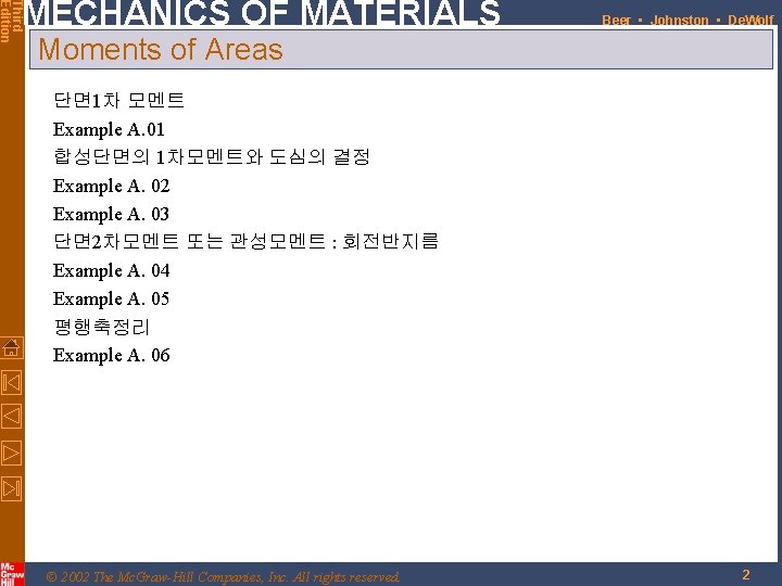 Third Edition MECHANICS OF MATERIALS Beer • Johnston • De. Wolf Moments of Areas