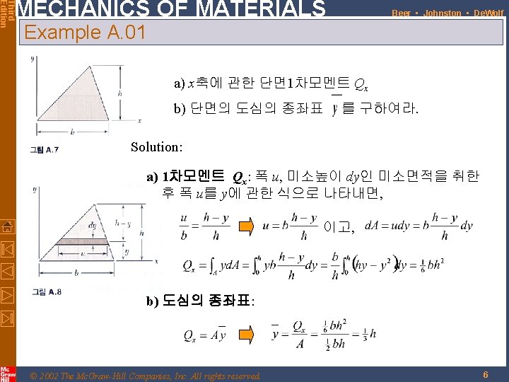 Third Edition MECHANICS OF MATERIALS Beer • Johnston • De. Wolf Example A. 01