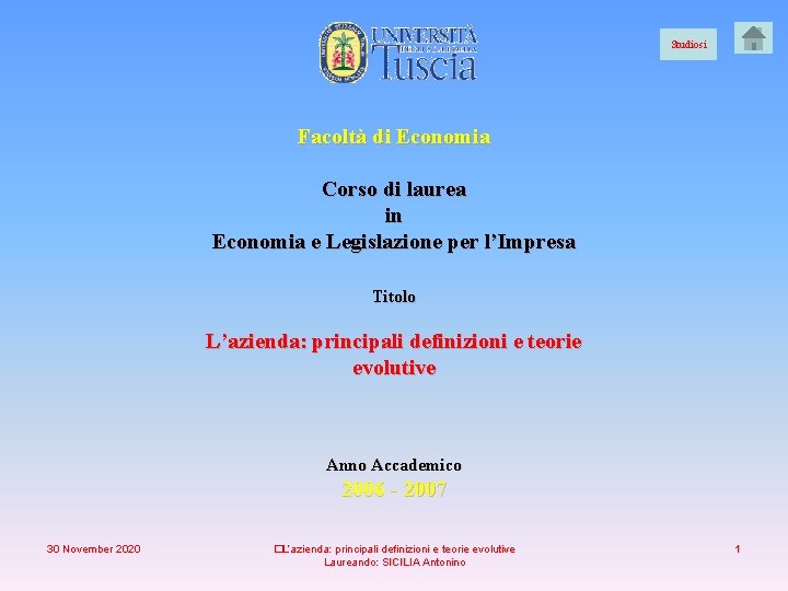 Facoltà Di Economia Migliori In Italia Studiosi Facolt di Economia Corso di laurea in