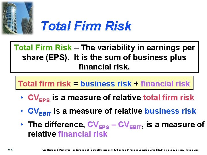 Total Firm Risk – The variability in earnings per share (EPS). It is the