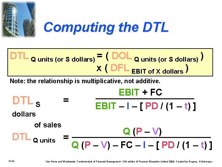 Computing the DTL Q units (or S dollars) = ( DOL Q units (or