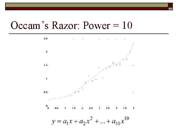 Occam’s Razor: Power = 10 