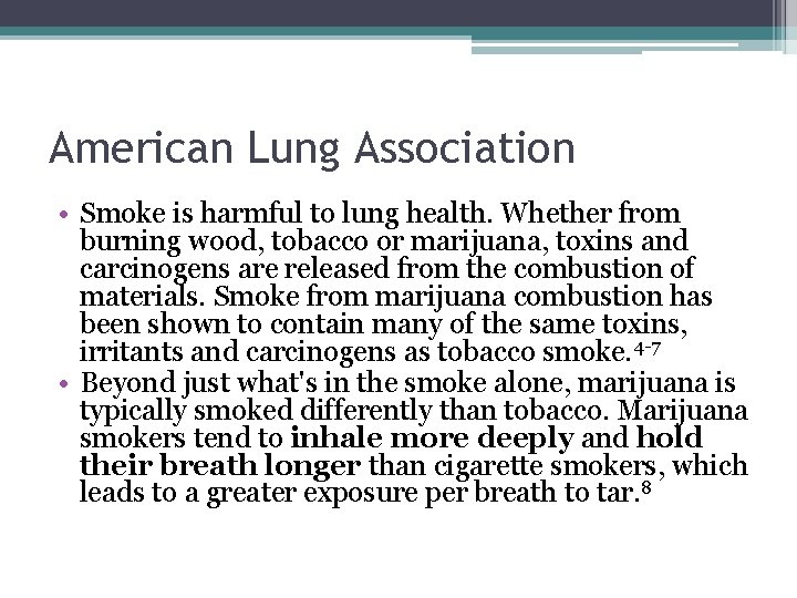 American Lung Association • Smoke is harmful to lung health. Whether from burning wood,