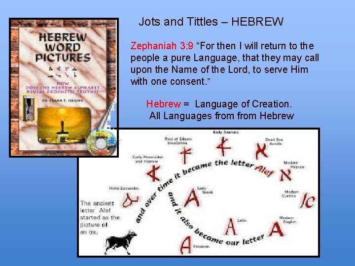 Jots and Tittles – HEBREW Zephaniah 3: 9 “For then I will return to